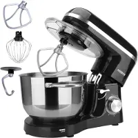 Arebos Keukenmachine - 1500W - Keukenrobot - 6L - Keukenmixer - Foodprocessor - Roestvrij Stalen Mengkom - 6 Snelheden - Zwart