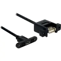 DeLOCK 1m, USB2.0 Micro-B/USB2.0-A, 1 meter, USB A, Micro-USB B, USB 2.0, Vrouwelijke/vrouwelijke connector, Zwart