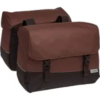 New Looxs Oslo Joli Double - Dubbele Fietstas - Geschikt voor elke Bagagedrager - Ook voor Electrische Fietsen - 100% Gerecycled Polyester - Stevig, Ruim en Vormvast - 37L - Burgundy-Rust