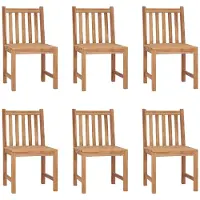 vidaXL Tuinstoelen 6 st met kussens massief teakhout