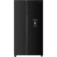 HEISSNER HSBS-HM529NFBKWDE++ Amerikaanse Side-by-Side Koelkast met Waterdispenser – 529 L – Full No Frost – LED Touch Display – Eco Functie – Zwart – 5 Jaar Garantie