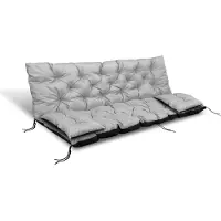 AIO Factory Tuinkussen 100x60x50 cm + 2 kussens voor schommelbank waterdicht lichtgrijs