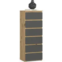 Akord Ladekast CL6 met 6 Lades / Furniture Factory / Artisan Eik - Grafietgrijs / 40x109x35 cm