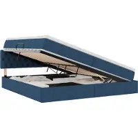 vidaXL Opbergbed met matras met hoofdeinde Blauw 200 x 200 cm fluweel