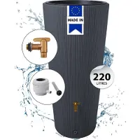 Graf 2-in-1 regenton en plantenbak (Grafietgrijs)