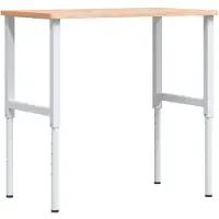 vidaXL Werkbank rechthoekig 100x60x(71,5-98) cm massief beukenhout