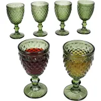 MamboCat Set van 6 DIAMOND wijnglazen groen van glas – 38014