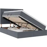 vidaXL LED opbergbed met matras Donkergrijs 140 x 190 cm Fluweel
