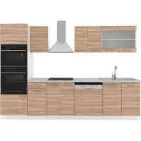 Vicco Complete keukeneenheid R-Line Sonoma 300 cm met hoge kast, met marmeren werkblad, Model 29690