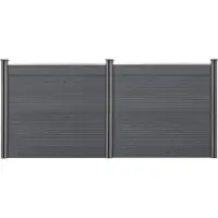 Neu.holz HKC Schuttingpaneel met palen grijs 165x314 cm