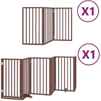 vidaXL Hondenhek inklapbaar 9 panelen 450 cm populierenhout bruin