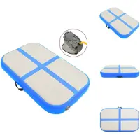 vidaXL Gymnastiekmat - Gymnastiekmatten - Sportmat - Sportmatten - Gymnastiekmat met pomp opblaasbaar 60x100x15 cm PVC blauw