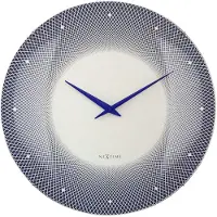 Nextime Deep 50 – Grote Wandklok – 50 cm – Koepelvormig Glas – Blauw – Stil