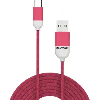 Pantone Usb A naar Usb C Kabel 1,5m Nylon Roze