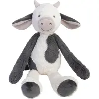 Happy horse Koe Casper Knuffel 48cm - Wit/Grijs - Baby Knuffel