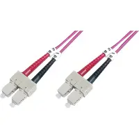 Digitus DK-2522-03-4 Glasvezel Optische vezel Aansluitkabel 3.00 m Violet [1x SC-stekker - 1x SC-stekker] 50/125 µ Multimode OM4