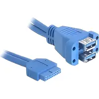 DeLOCK Cable USB 3.0 pin header female to 2 x USB 3.0-A female stacked