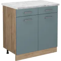 Vicco R-Line Keukenonderkast – 80 cm WB Marmer Blauw-grijs
