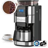 Barista Filterkoffiezetapparaat met Bonenmaler – Warmhoudfunctie, 24-uurs Timer, Permanent Filter – 10 Kopjes – Voor Bonen en Gemalen Koffie – Roestvrij Staal/Zwart