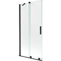 Mexen Velar badwand 2-delig schuifbaar 95 x 150 , transparant, zwart - 896-095-000-01-70