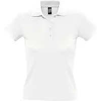 Sols Vrouwen/dames Mensen Pique Korte Mouw Katoenen Poloshirt (Wit)