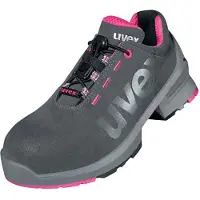 Uvex 1 veiligheidsschoen voor dames, model S2, lage schoen met perforaties, grijs/roze, maat 43