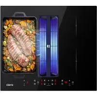CIARRA inductiekookplaat met geïntegreerde afzuiging, 60 cm. Plasma⁺-systeem, zeolietfilter, 2 boosters, 1 flexzone. Modelnummer: CBBEH594BBF