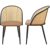 En.casa Eetkamerstoel Gagnef set van 2 bruin en zwart 82x56x55 cm