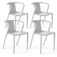 Oviala - Set van 4 witte plastic stoelen - Berlin
