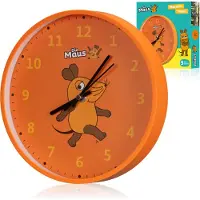 Die Maus - Wandklok voor Kinderen - Muis - Oranje - Leer klokkijken!