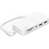 Belkin USB-hub - - 6-in-1 - USB 3.2 Gen 1 - Compact ontwerp - Inclusief ondersteuning