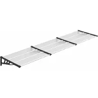 vidaXL Deurluifel 358,5x90 cm polycarbonaat zwart en transparant