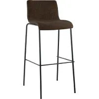 CLP Barstoel Hoover - bekleding, metalen poten, zwart - Bruin