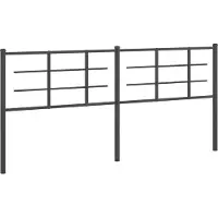 vidaXL Vervangend hoofdbord 193 cm metaal zwart