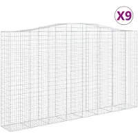 vidaXL Schanskorven 9 st gewelfd 400x50x220/240 cm ijzer