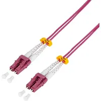 Logilink FP4LC75 Glasvezel Optische vezel Aansluitkabel 75.00 m Violet 50/125 µ Multimode OM4