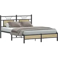 vidaXL Bedframe zonder matras hout sonoma eikenkleurig 150x200 cm