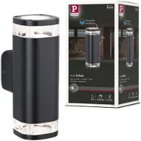 Paulmann LED-wandlamp buiten Colum, dimbaar, zwart, Aluminium, Modern, LED wandlamp buiten
