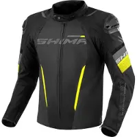 SHIMA Solid 2.0 Waterproof Zwart Geel Textiele Motorjas Maat 4XL