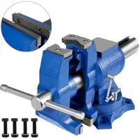 Vevor Multifunctionele bankschroef 152 mm tafelbankschroef met veelzijdige draaibare voet