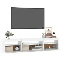 vidaXL Tv-meubel met LED-verlichting 195x35x40 cm wit