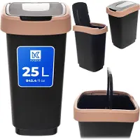 Kadax Morin 25L afvalbak met draaiklep, zwart en bruin