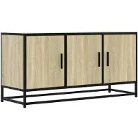 vidaXL Tv-meubel 100x35x50 cm bewerkt hout metaal sonoma eikenkleurig