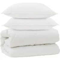 vidaXL - Dekbed - met - Kussens - met - kussen - 3 - pcs - Wit - Microvezel