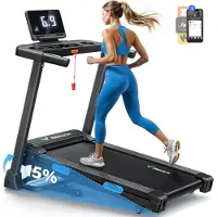 Merach Opvouwbare loopband - Elektrische helling 15% - Snelheid 0.8-12 km/h - Motor 1.25CHP - Bluetooth APP Verbonden
