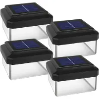 Greenblue 4x Groen-blauwe LED-zonne-energie straatlamp, 80x80mm, met afdekking, model GB127