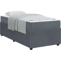 vidaXL Bedframe met matras Donkergrijs 90 x 200 cm Stof