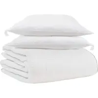 vidaXL Winterdekbed met kussens, 3 stuks, wit, gevuld met donsveren