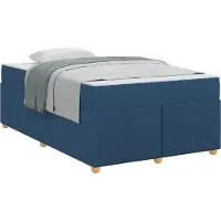vidaXL Bedframe met matras Blauw 120 x 190 cm Stof