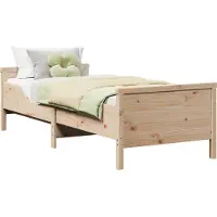 vidaXL Bedframe met hoofdeinde, bruin, 80 x 200 cm, houtvezel